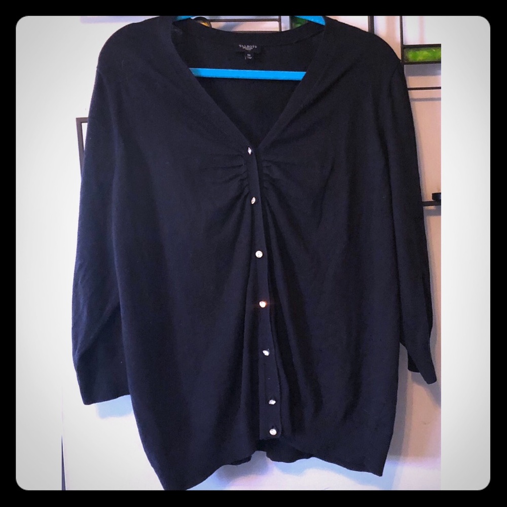 Talbot’s 3/4 Sleeve Cardigan w/ Rhinestone Buttons